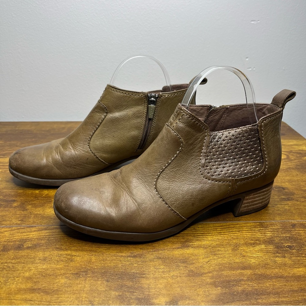 Dansko Lola Taupe Burnished Leather Booties